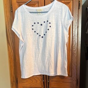 Cynthia Rowley White Tee with Navy Star Heart